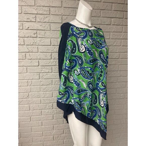 Asymmetrical Paisley Print Blouse / Tunic Size M - Picture 2 of 6
